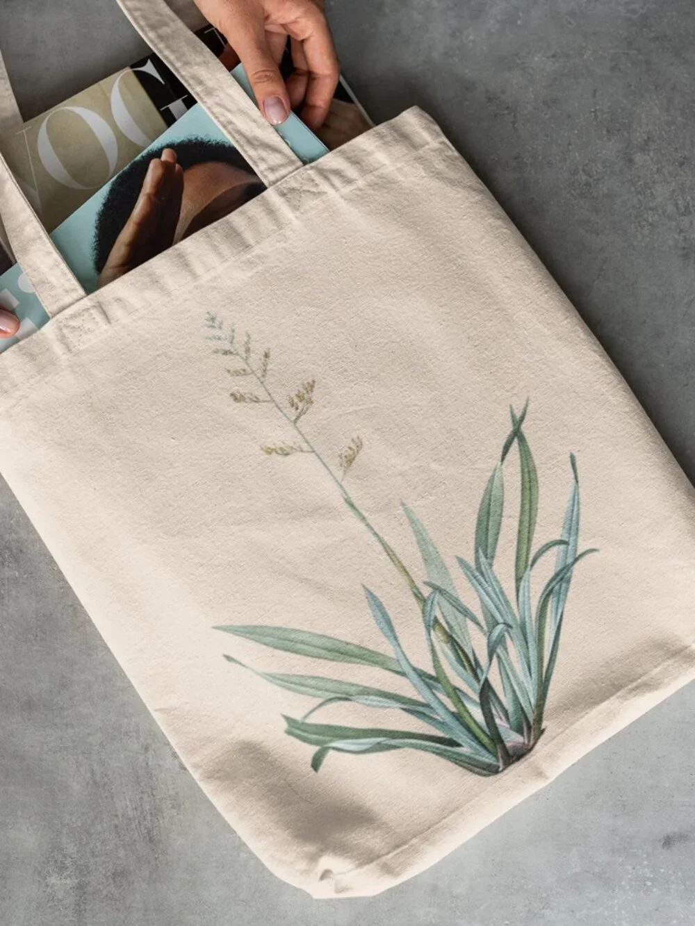 New Zealand Flax Vintage Floral Print Graphic Canvas Tote Bag